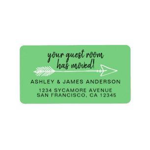 Your Guest Room Has Moved Summer Green New Address Label