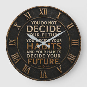 Your Habits Decide Your Future Gym Decor Large Clock