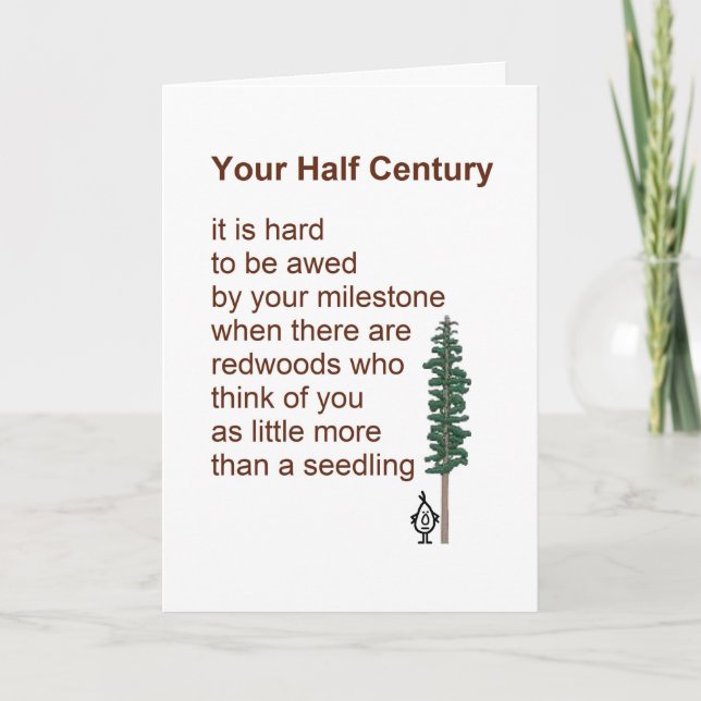 Your Half Century - a funny 50th birthday poem Card (Front)
