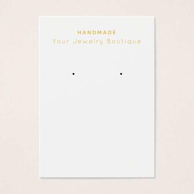 Your Handmade Boutique Earring Business Cards (Front)