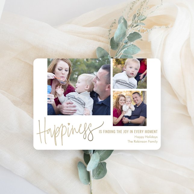 Your Happiness 3 Photos Holiday Photo Cards (Creator Uploaded)