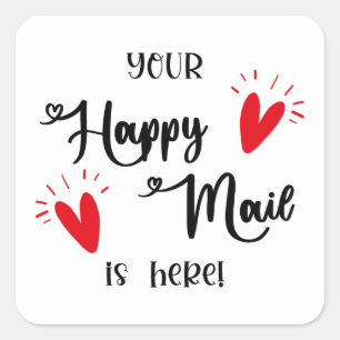 Your Happy Mail Is Here Sticker Snail Mail Square