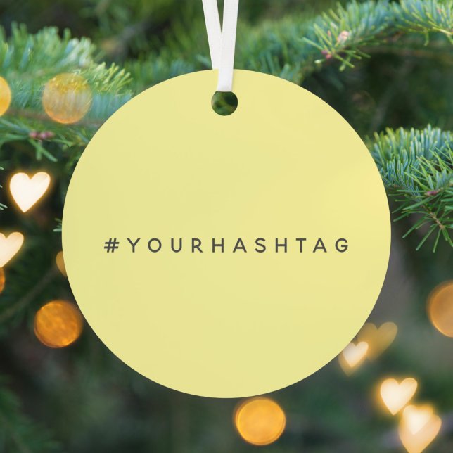 Your Hashtag # | Modern Yellow Social Media Viral Metal Tree Decoration (Creator Uploaded)