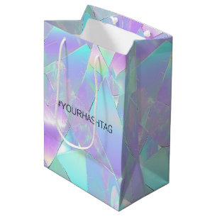 #Your Hashtag, Teal & Purple Iridescent Design Medium Gift Bag