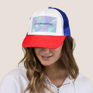 #Your Hashtag, Teal & Purple Iridescent Design Trucker Hat