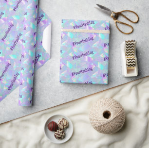 #Your Hashtag, Teal & Purple Iridescent Design Wrapping Paper
