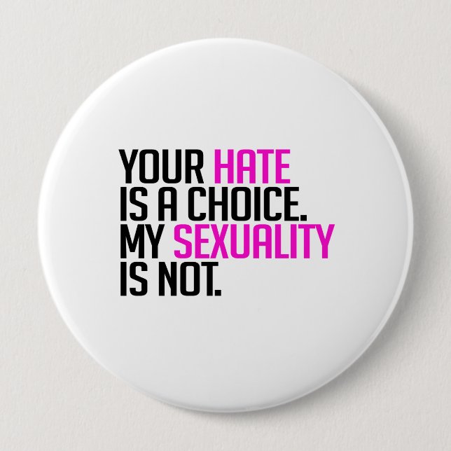 Your Hate is a choice 10 Cm Round Badge (Front)