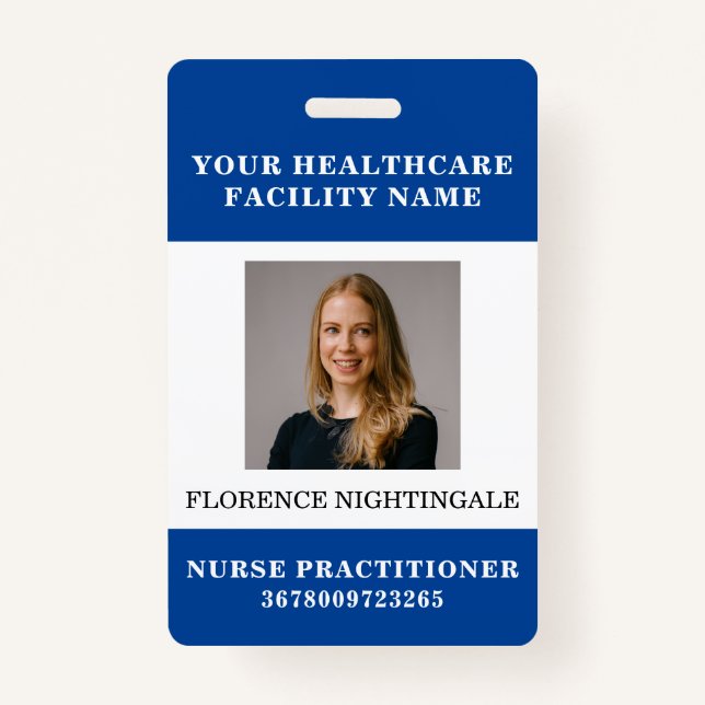 Your Health Care Company Employee Photo ID Badge (Front)
