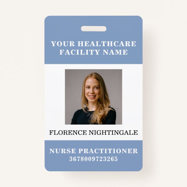 Your Health Care Company Employee Photo ID Badge (Front)