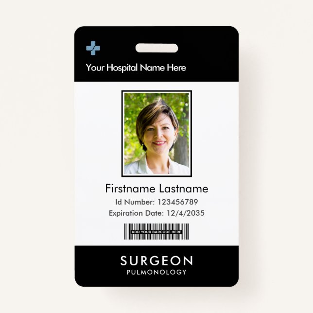 Your Health Care Company Logo  Photo Clip Name ID Badge (Front)
