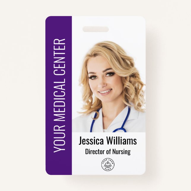 Your Health Care Company Logo Photo  ID Badge (Front)