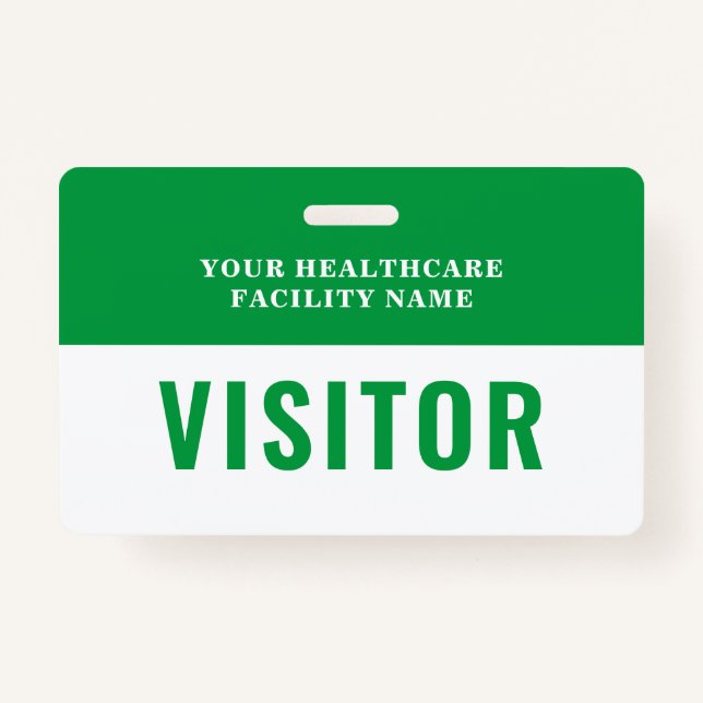 Your Health Care Company Photo Visitor ID Badge (Front)