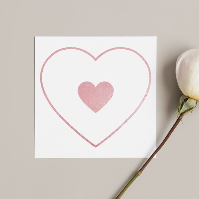 Your Heart in my Heart Blush Pink Foil Mothers Day Thank You Card (Creator Uploaded)