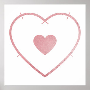 Your Heart in my Heart Blush Pink Foil Poster