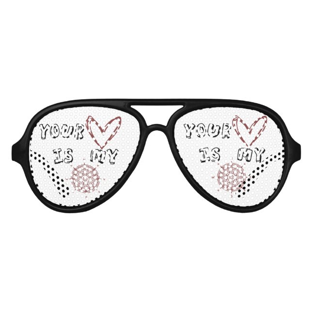 Your Heart is my Compass  Aviator Sunglasses (Front)