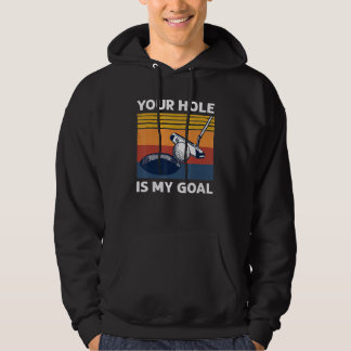 Your Hole Is My Goal Golf Player Golfing Humour Pu Hoodie