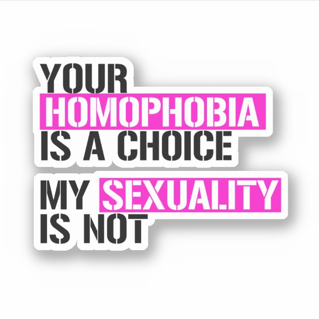Your Homophobia is a Choice (Front)