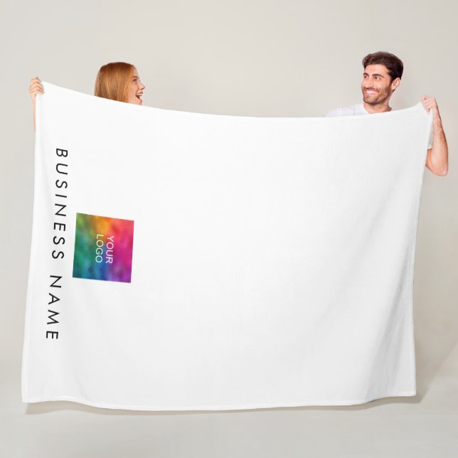 Your Hotel Business Logo Here Stylish Simple Fleece Blanket (In Situ)
