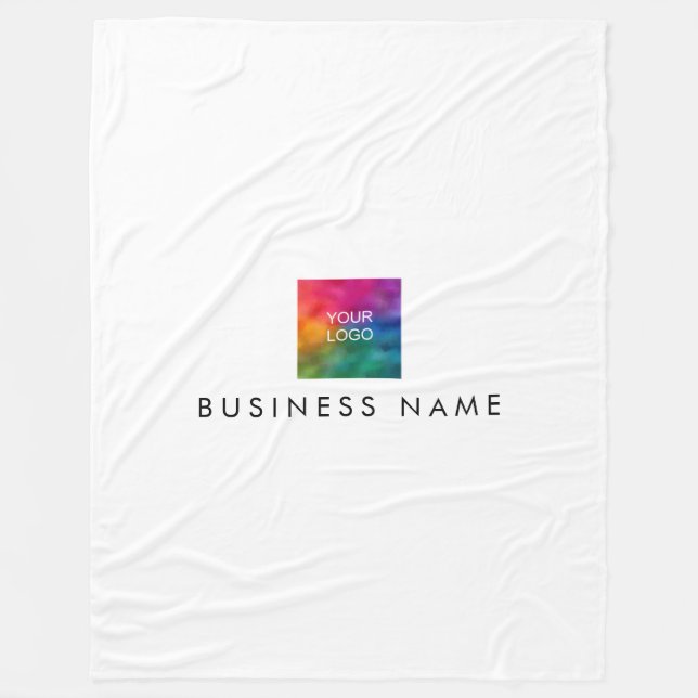 Your Hotel Company Logo Here Custom Stylish Simple Fleece Blanket (Front)