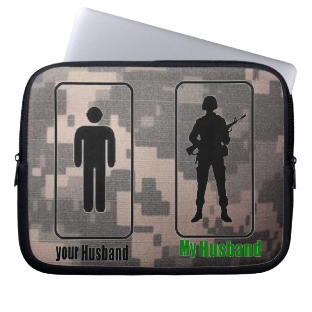 your husband, My Husband- Army wife Laptop Sleeve (Front)