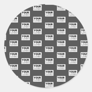 Your Image Design or Business Logo Tiled   Grey Classic Round Sticker