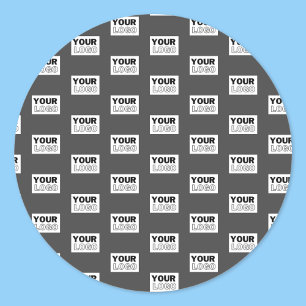 Your Image Design or Business Logo Tiled   Grey Classic Round Sticker