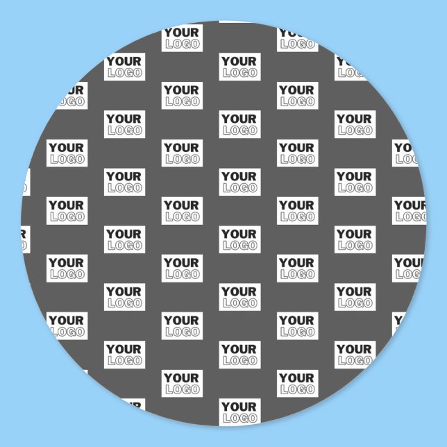 Your Image Design or Business Logo Tiled | Grey Classic Round Sticker (Creator Uploaded)