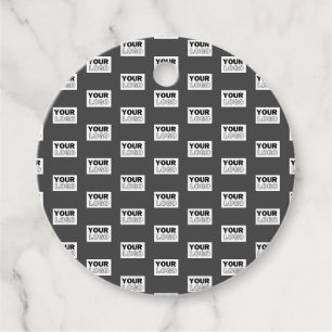 Your Image Design or Business Logo Tiled   Grey Favour Tags