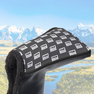 Your Image Design or Business Logo Tiled   Grey Golf Head Cover