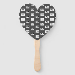 Your Image Design or Business Logo Tiled   Grey Hand Fan