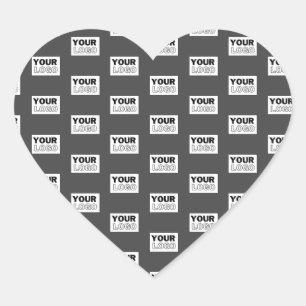 Your Image Design or Business Logo Tiled   Grey Heart Sticker