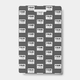 Your Image Design or Business Logo Tiled Grey ID Badge