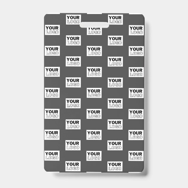 Your Image Design or Business Logo Tiled | Grey ID Badge (Front)