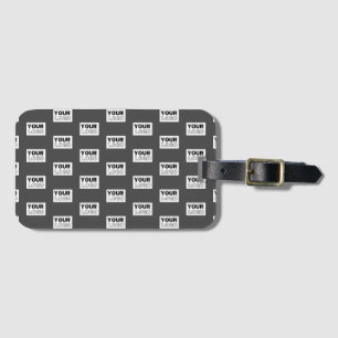 Your Image Design or Business Logo Tiled   Grey Luggage Tag