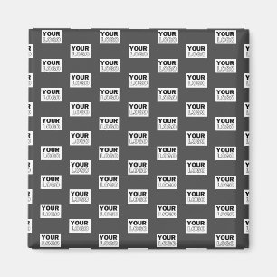 Your Image Design or Business Logo Tiled   Grey Magnet