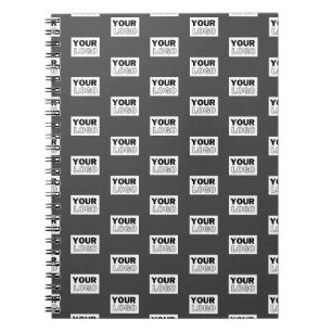 Your Image Design or Business Logo Tiled   Grey Notebook