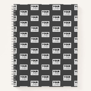 Your Image Design or Business Logo Tiled Grey Notebook