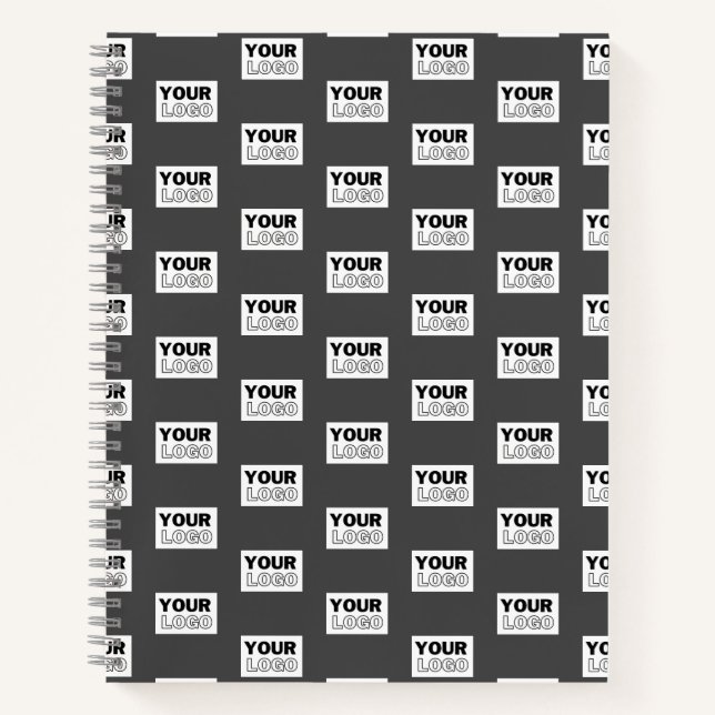 Your Image Design or Business Logo Tiled | Grey Notebook (Front)