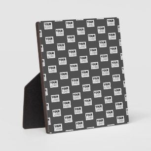 Your Image Design or Business Logo Tiled   Grey Plaque