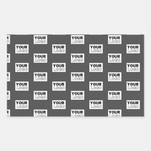 Your Image Design or Business Logo Tiled   Grey Rectangular Sticker