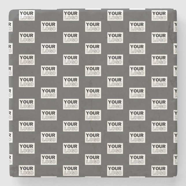Your Image Design or Business Logo Tiled | Grey Stone Coaster (Front)