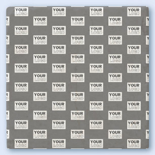 Your Image Design or Business Logo Tiled   Grey Stone Coaster