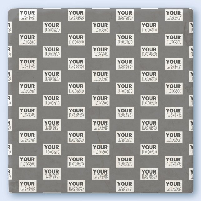 Your Image Design or Business Logo Tiled | Grey Stone Coaster (Creator Uploaded)