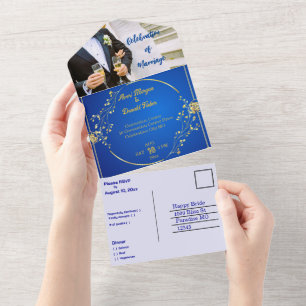 (Your Image) Easily Personalised Wedding Event All In One Invitation