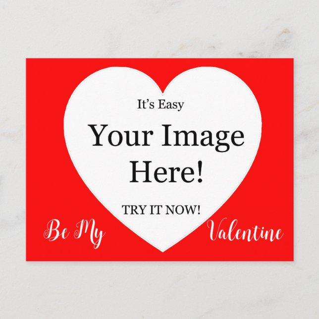 Your Image In The Heart Valentine Postcard (Front)