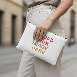 Your Image Logo Blank White Accessory Pouch