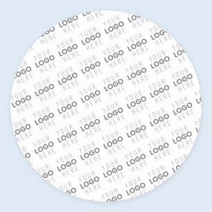 Your Image/Logo Lightened Automatically + Pattern Classic Round Sticker