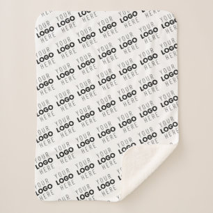 Your Image/Logo Lightened Automatically + Pattern Sherpa Blanket