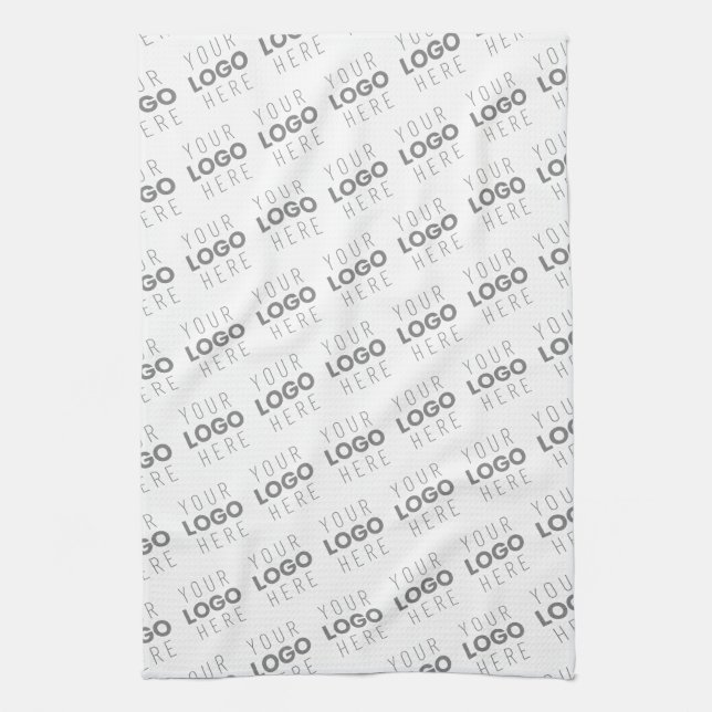 Your Image/Logo Lightened Automatically + Pattern Tea Towel (Vertical)