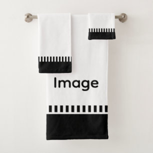 Your Image Piano Keys Luxurious White Gift Bath Towel Set
